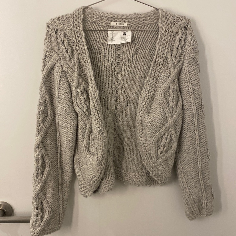 Tejido Alpaca Grey Shrug size Large